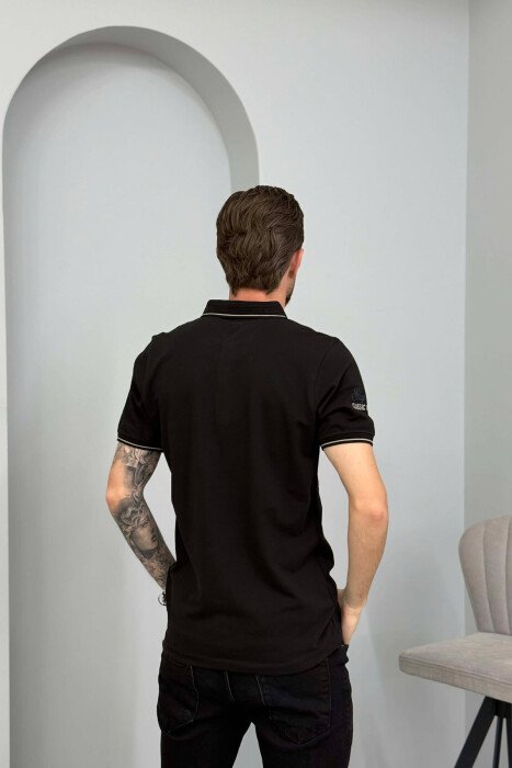 ONE COLOR FRONT WRITTINGS MEN T-SHIRT BLACK/ E ZEZE - 4