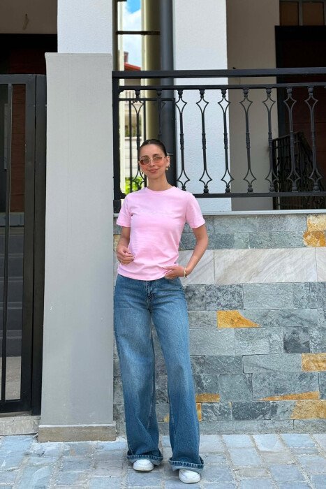 T-SHIRT NJE NGJYRESH ME SHKRIME NE PJESEN PARA PER FEMRA NE NGJYRE ROZE 