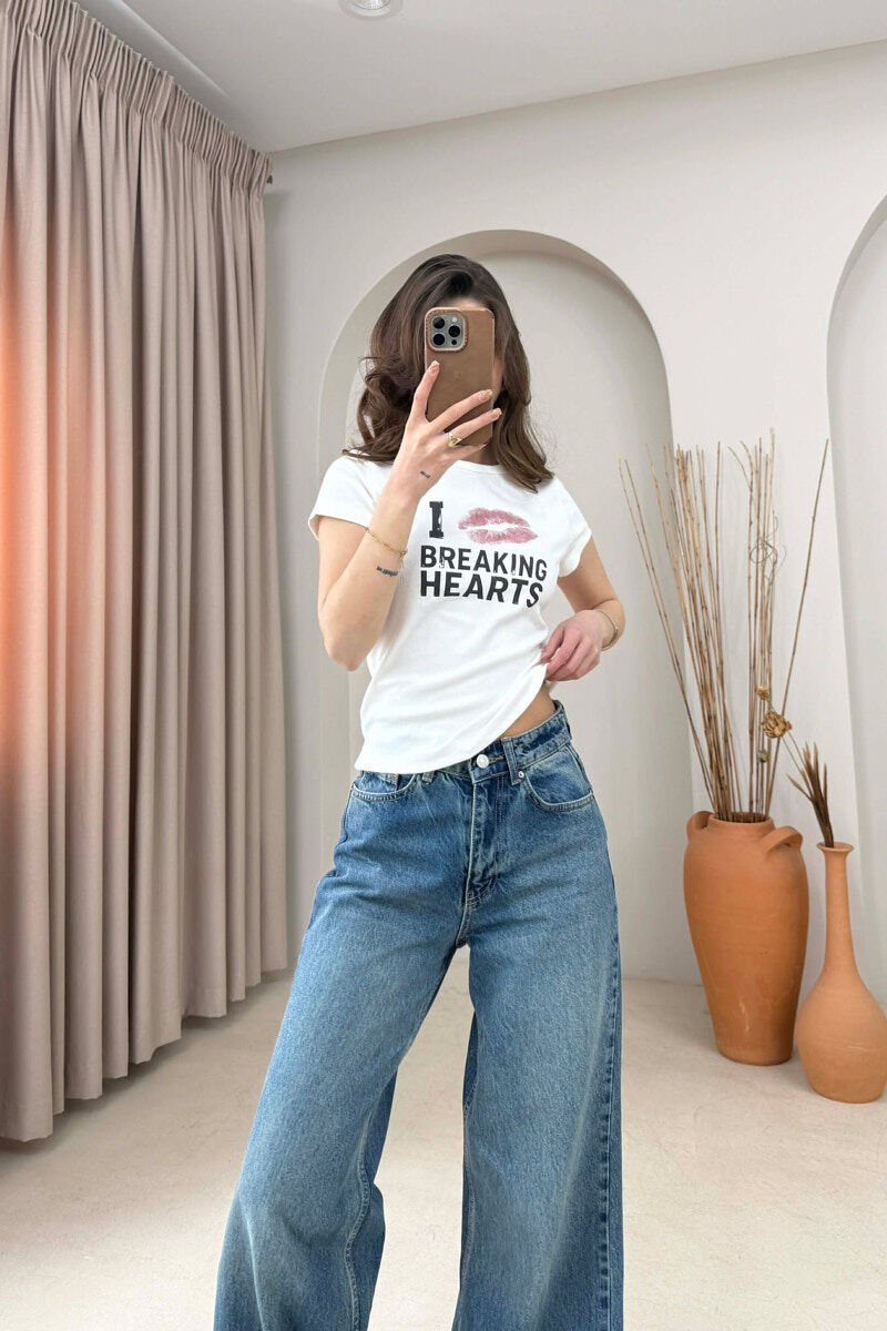 ONE COLOR FRONT WRITTINGS WOMAN T-SHIRT WHITE-E BARDHE - 2