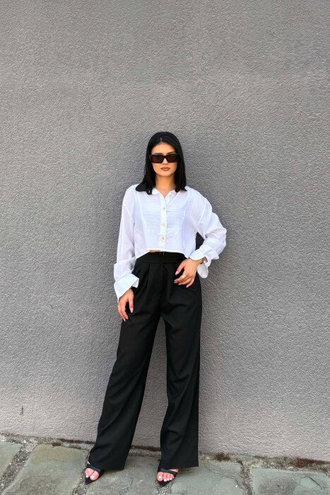 ONE COLOR GOLD BUTONS WOMAN SHIRT WHITE-E BARDHE - 2