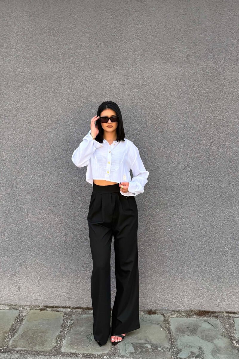 ONE COLOR GOLD BUTONS WOMAN SHIRT WHITE-E BARDHE - 4