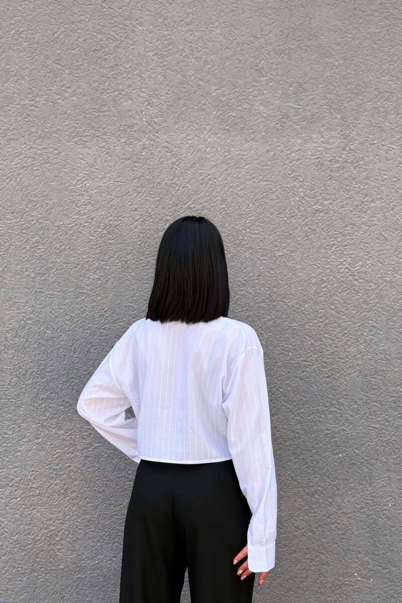 ONE COLOR GOLD BUTONS WOMAN SHIRT WHITE-E BARDHE - 6