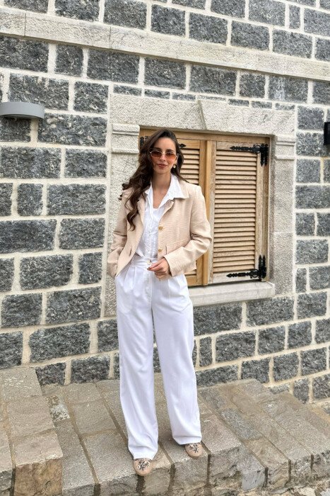 ONE COLOR GOLD BUTTONS WOMAN JACKET BEIGE/BEZHE - 3