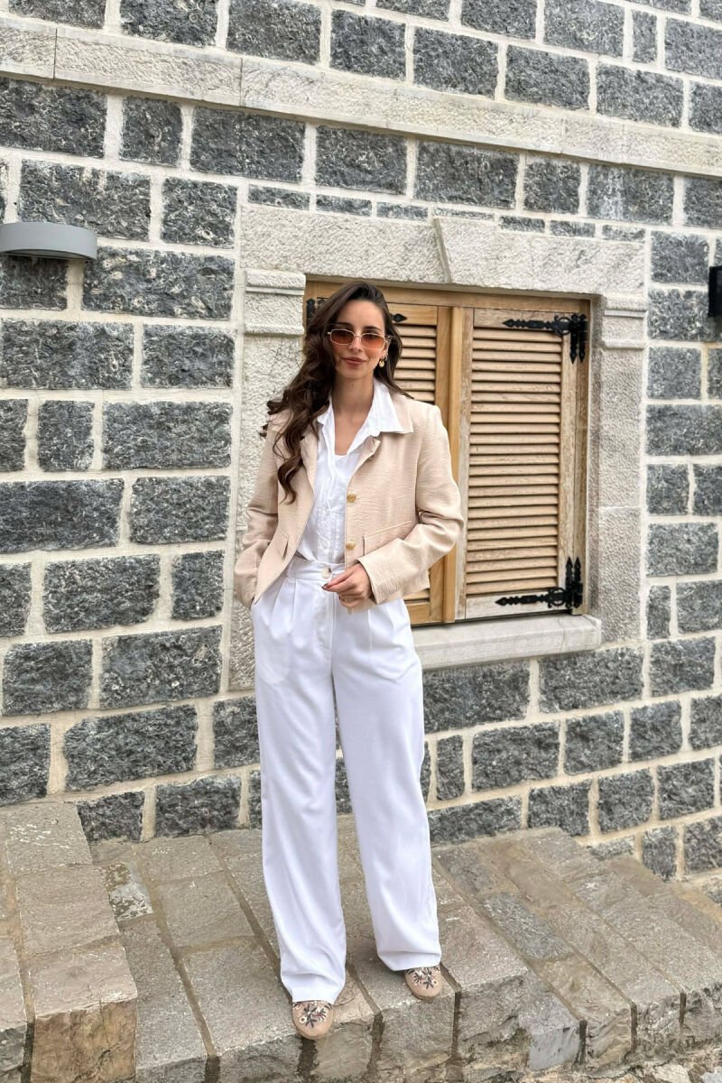ONE COLOR GOLD BUTTONS WOMAN JACKET BEIGE/BEZHE - 3