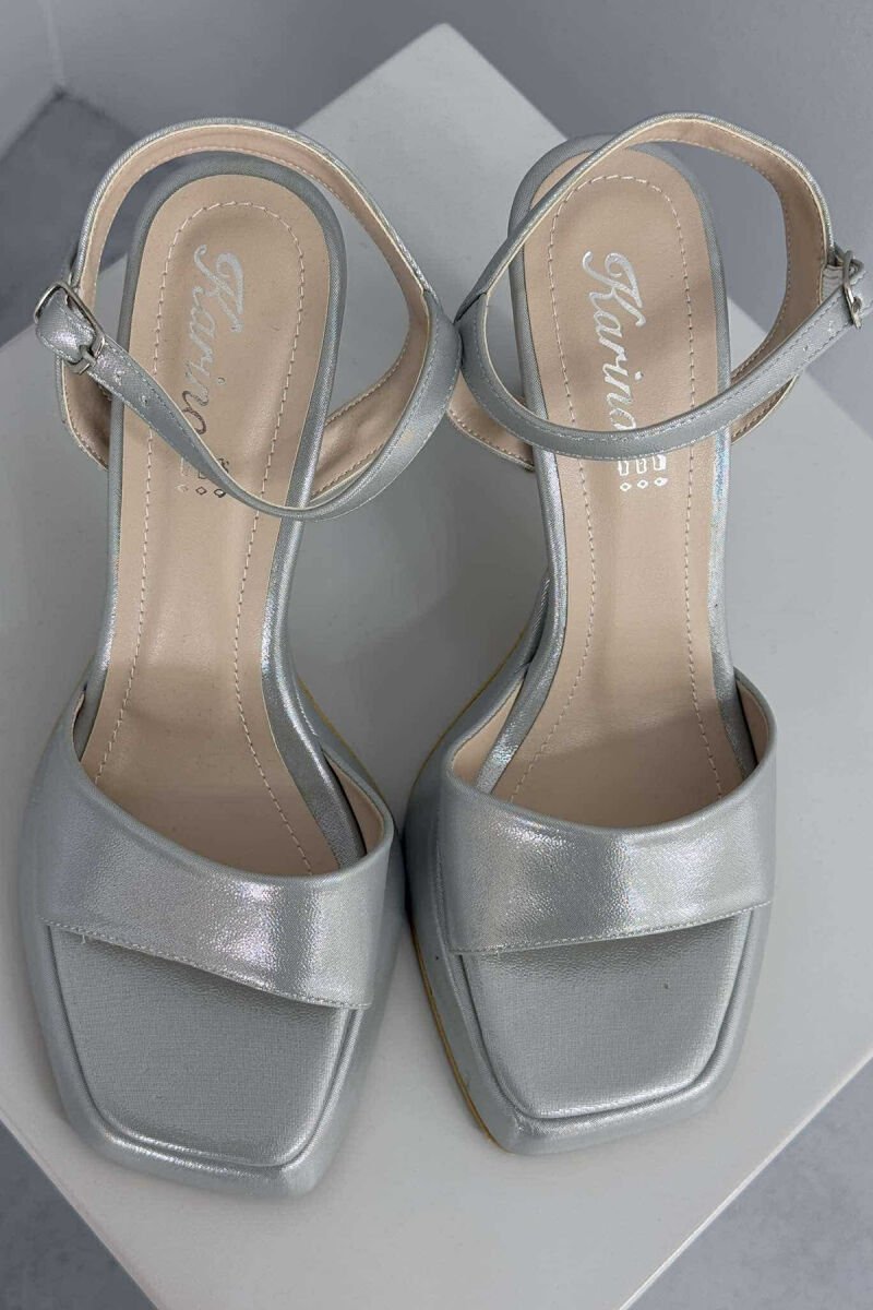 ONE COLOR HIGH HEEL WOMEN SANDAL GREY/GRI - 5