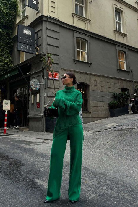 SET AKRELIK NJË NGJYRËSH PËR FEMRA NË NGJYRËN JESHILE - KLAUDIO FASHION