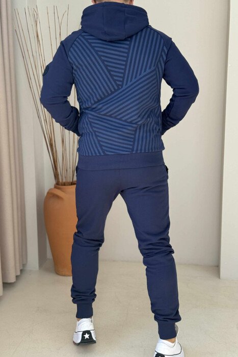 ONE COLOR HOODIE+JOGGERS MEN SET BLUE/BLU - 2