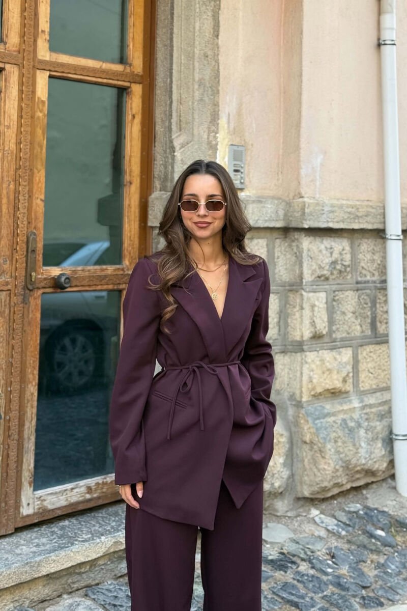 ONE COLOR JACKET + SIMPLE TROUSERS WOMAN SET PURPLE/LEJLA - 3