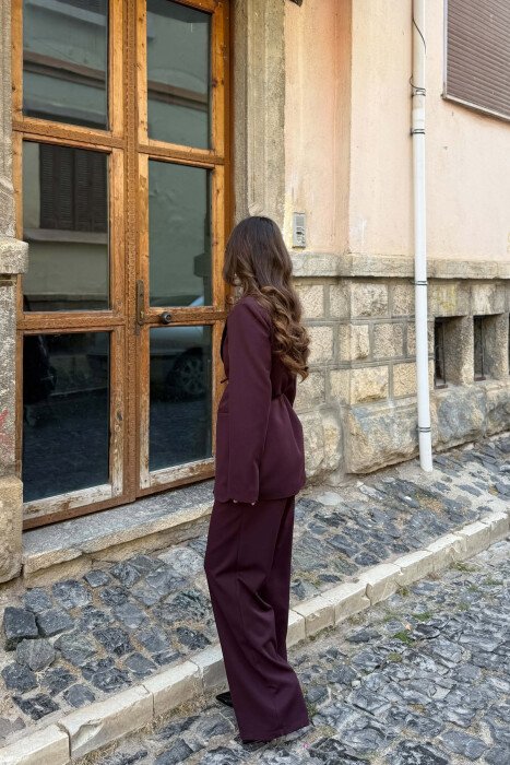 ONE COLOR JACKET + SIMPLE TROUSERS WOMAN SET PURPLE/LEJLA - 5