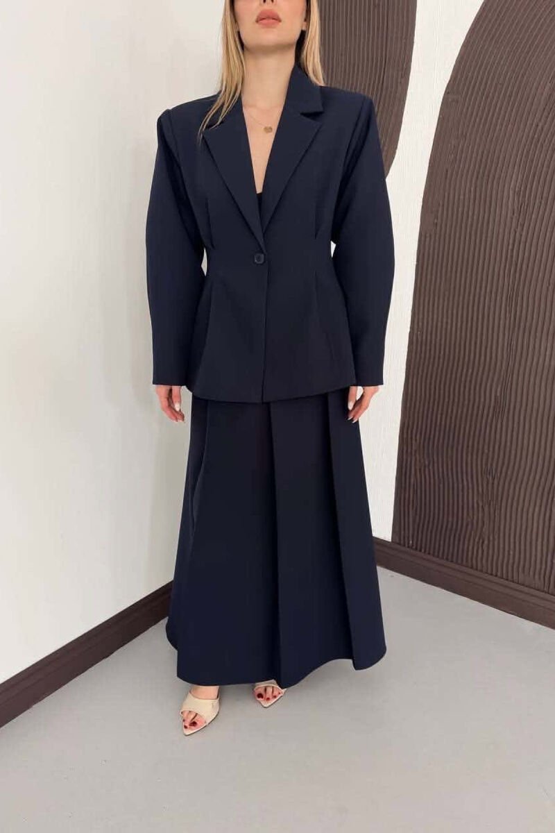 ONE COLOR JACKET + SKIRT WOMAN SET BLUE/BLU - 4