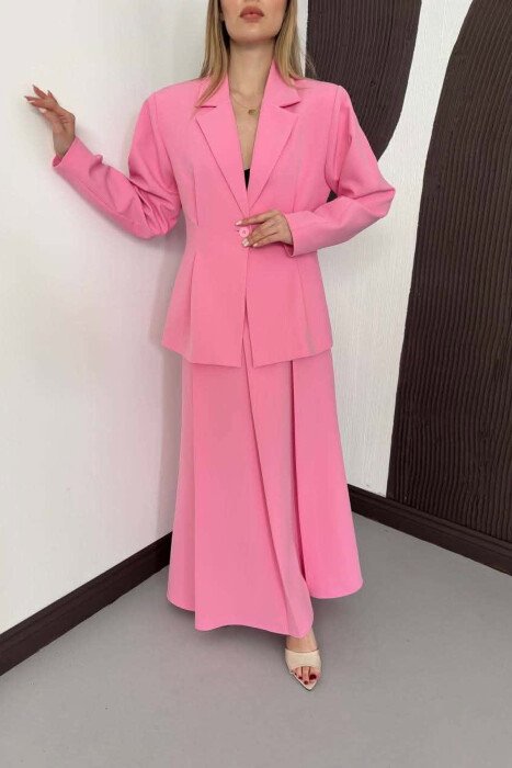 ONE COLOR JACKET + SKIRT WOMAN SET PINK/ROZE - 6