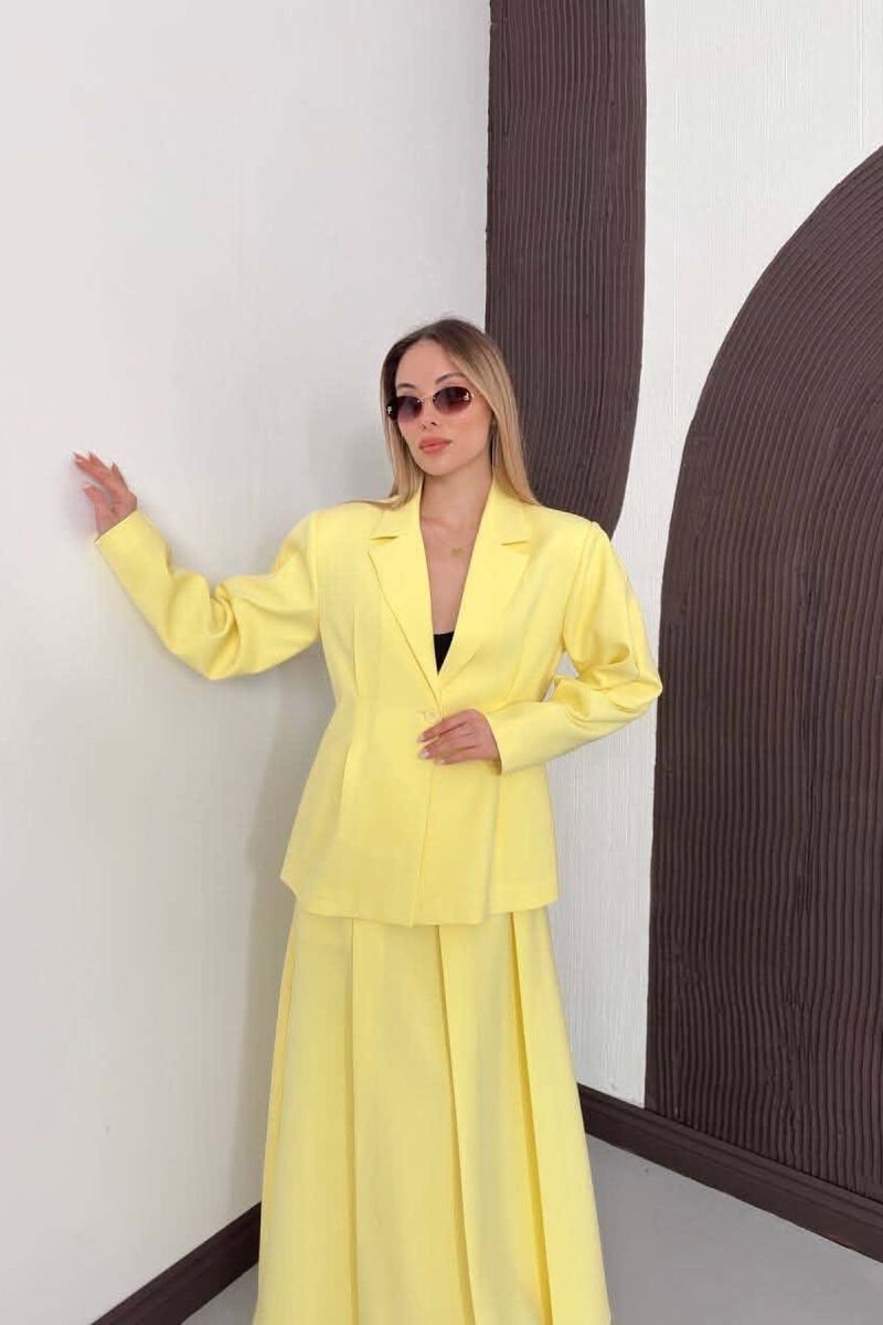 ONE COLOR JACKET + SKIRT WOMAN SET YELLOW/E VERDHE - 3