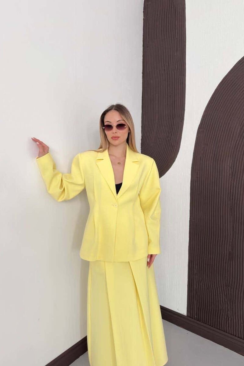 ONE COLOR JACKET + SKIRT WOMAN SET YELLOW/E VERDHE - 6