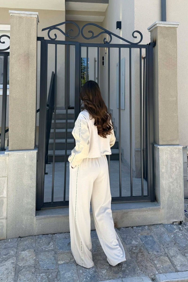 ONE COLOR JACKET + SWEATPANTS WOMAN SET BEIGE/BEZHE - 4