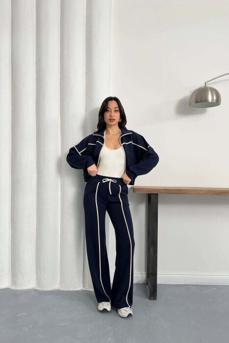 ONE COLOR JACKET + SWEATPANTS WOMAN SET BLUE/BLU - KLAUDIO FASHION