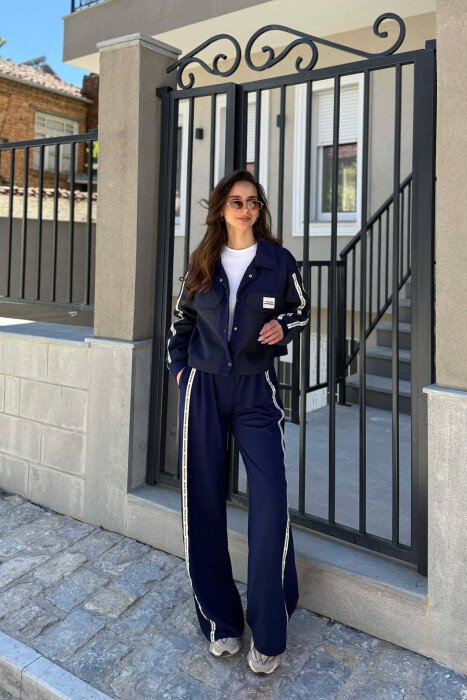 ONE COLOR JACKET + SWEATPANTS WOMAN SET BLUE/BLU - 1