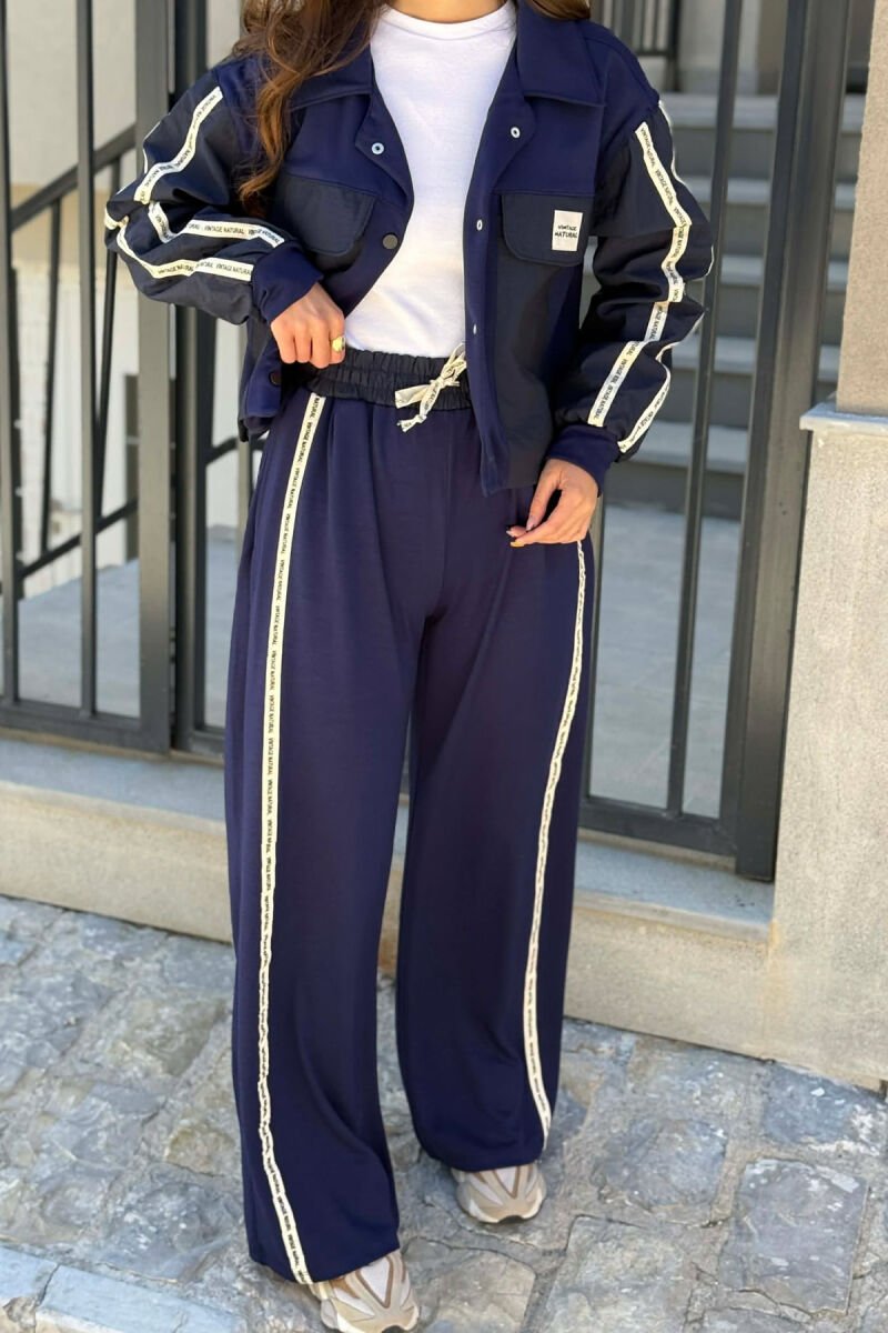 ONE COLOR JACKET + SWEATPANTS WOMAN SET BLUE/BLU - 4