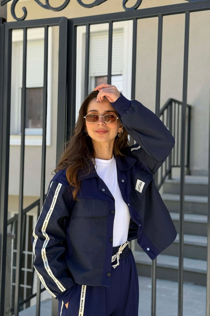 ONE COLOR JACKET + SWEATPANTS WOMAN SET BLUE/BLU - 5