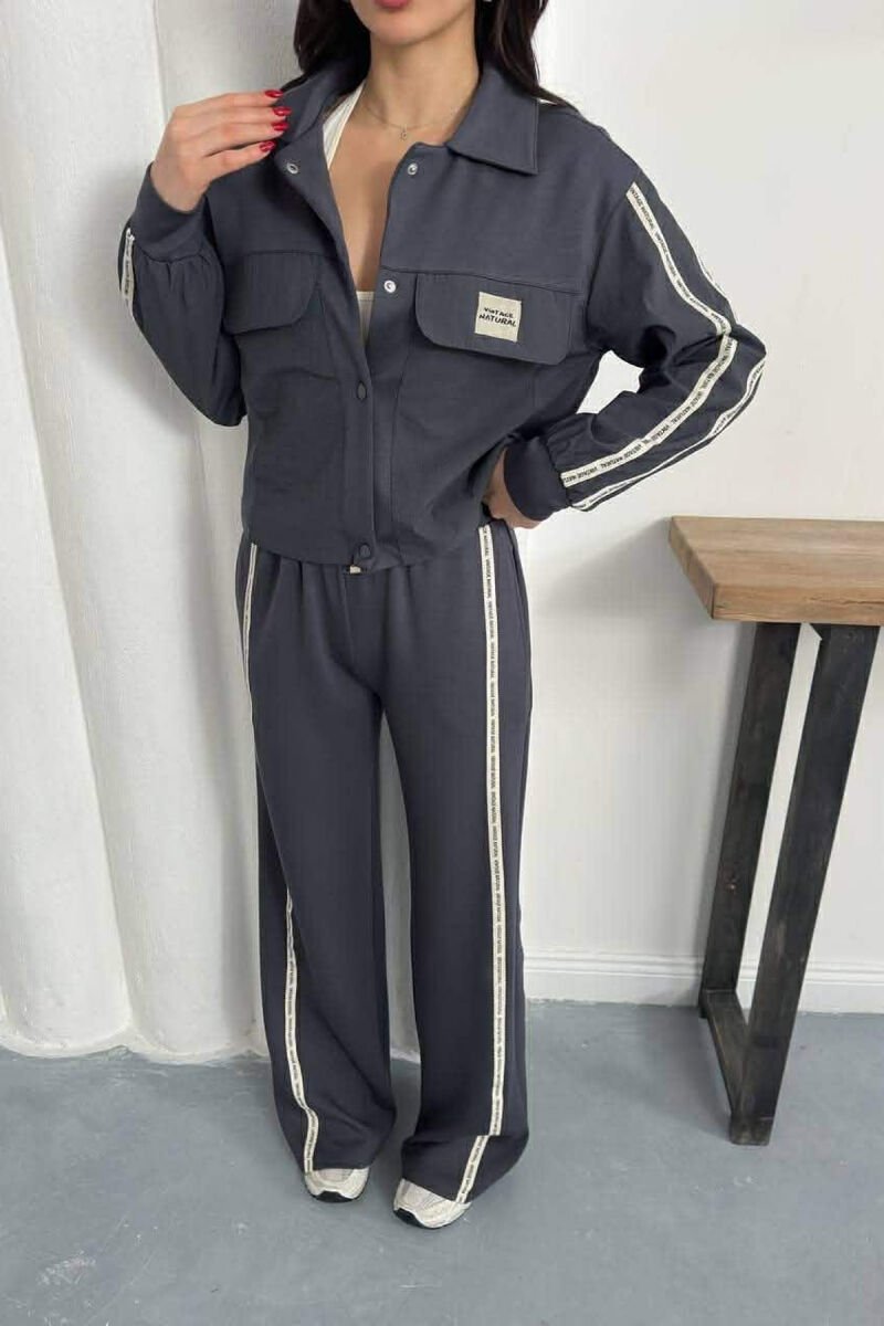 ONE COLOR JACKET + SWEATPANTS WOMAN SET DARK GREY/GEE - 5