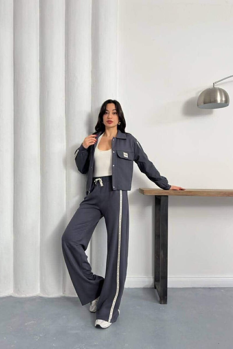 ONE COLOR JACKET + SWEATPANTS WOMAN SET DARK GREY/GEE - 6