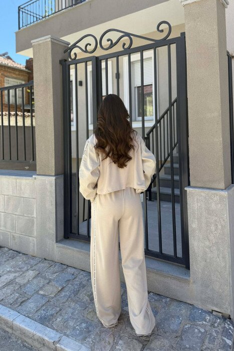 ONE COLOR JACKET + SWEATPANTS WOMAN SET LIGHT BEIGE/BZHZB - 6