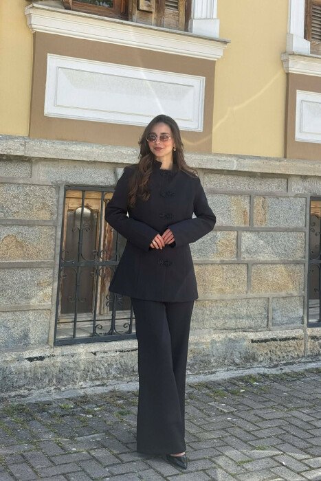 ONE COLOR JACKET + TROUSERS WOMAN SET BLACK/ E ZEZE - 3