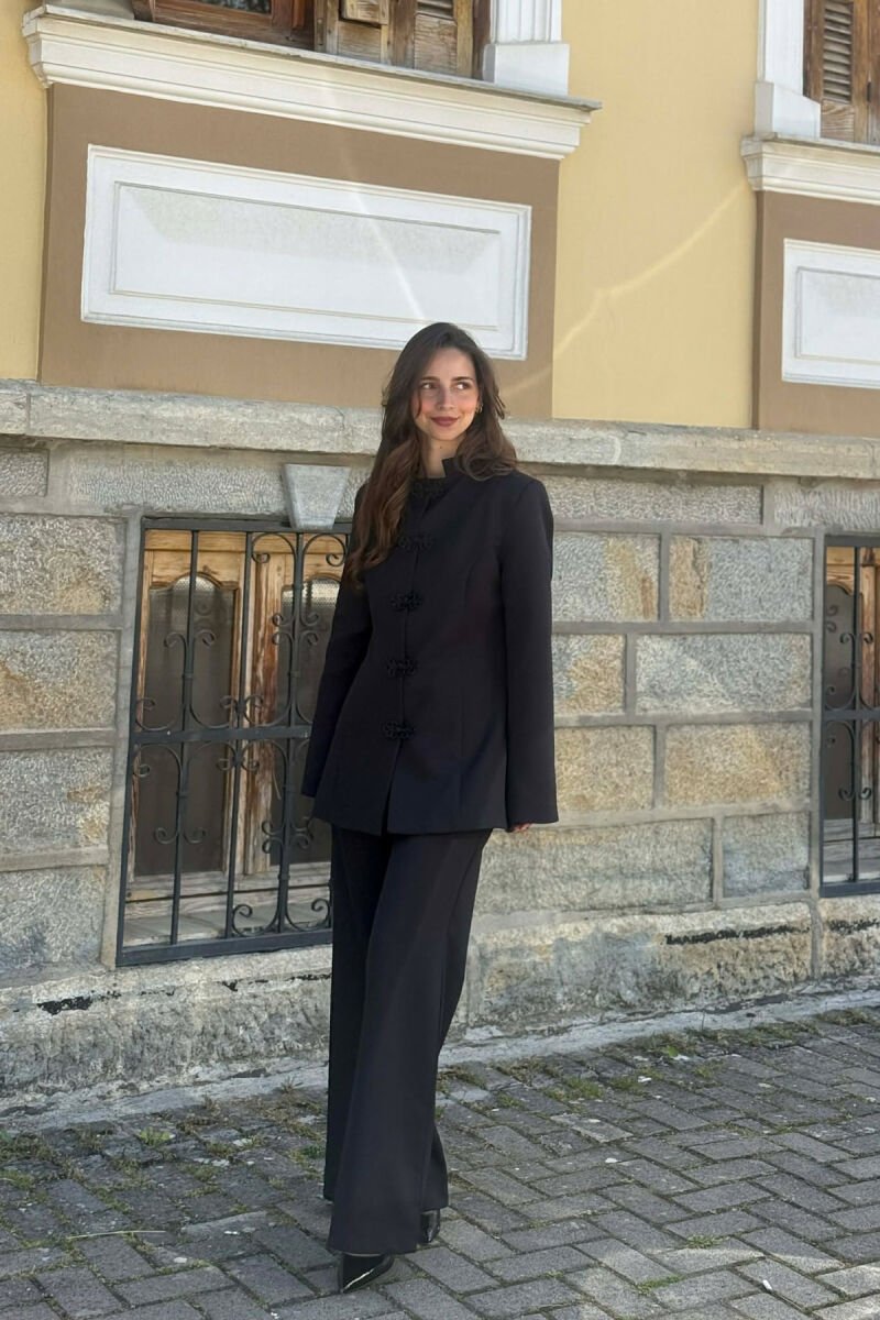 ONE COLOR JACKET + TROUSERS WOMAN SET BLACK/ E ZEZE - 5