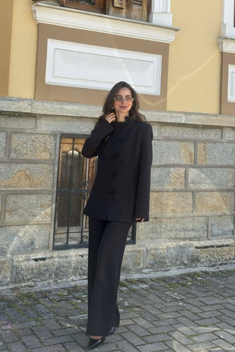 ONE COLOR JACKET + TROUSERS WOMAN SET BLACK/ E ZEZE - 6