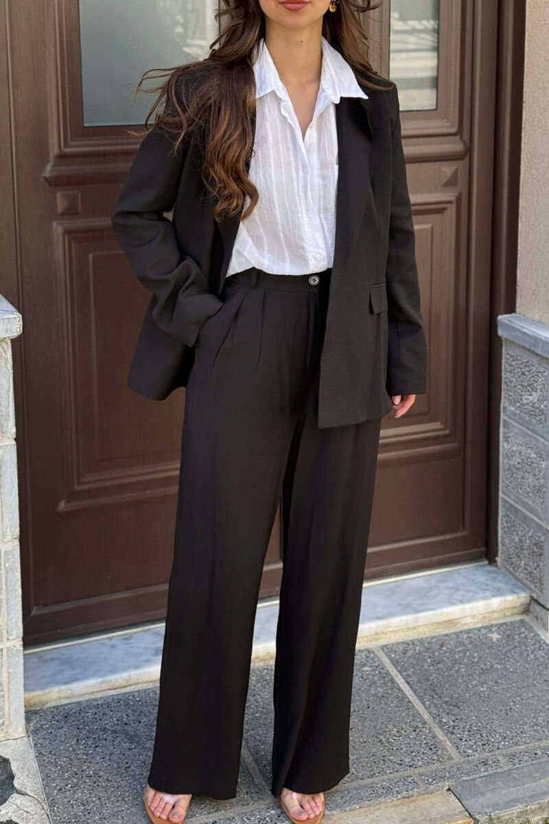 ONE COLOR JACKET + TROUSERS WOMAN SET BLACK/ E ZEZE - 2