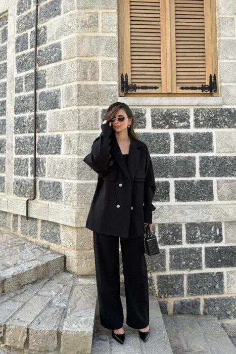 SET NJE NGJYRESH XHAKETE + PANTALLONA PER FEMRA NE NGJYRE TE ZEZE - KLAUDIO FASHION