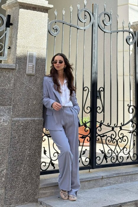 ONE COLOR JACKET + TROUSERS WOMAN SET GREY/GRI - 4