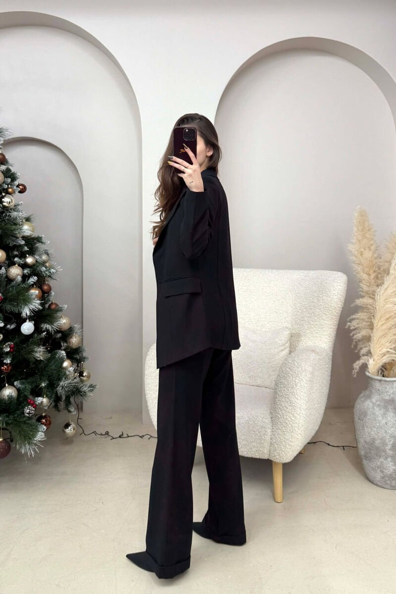 ONE COLOR JACKET+ TROUSERS WOMEN SET BLACK/ E ZEZE - 3