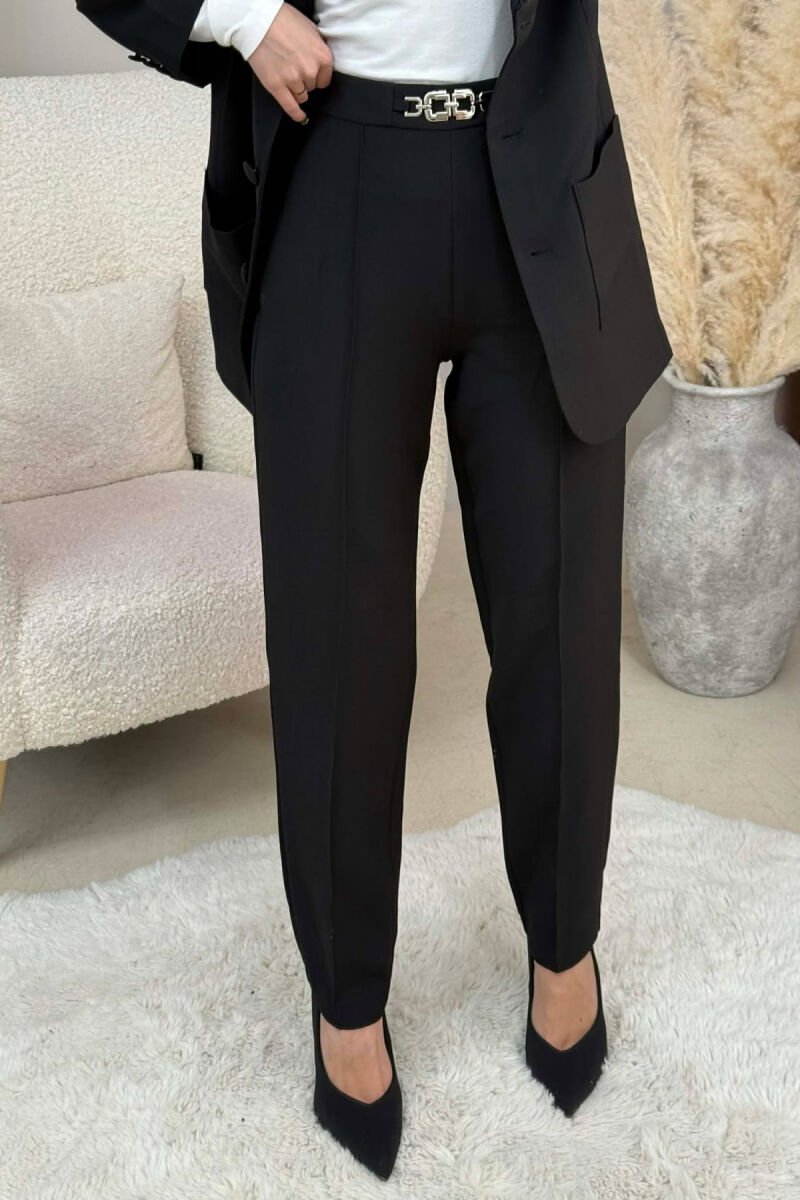ONE COLOR JACKET+ TROUSERS WOMEN SET BLACK/ E ZEZE - 4