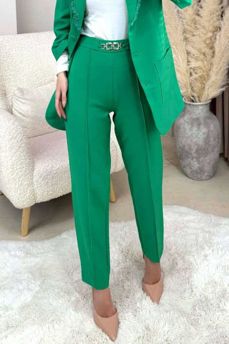 ONE COLOR JACKET+ TROUSERS WOMEN SET GREEN/JESHILE - 3