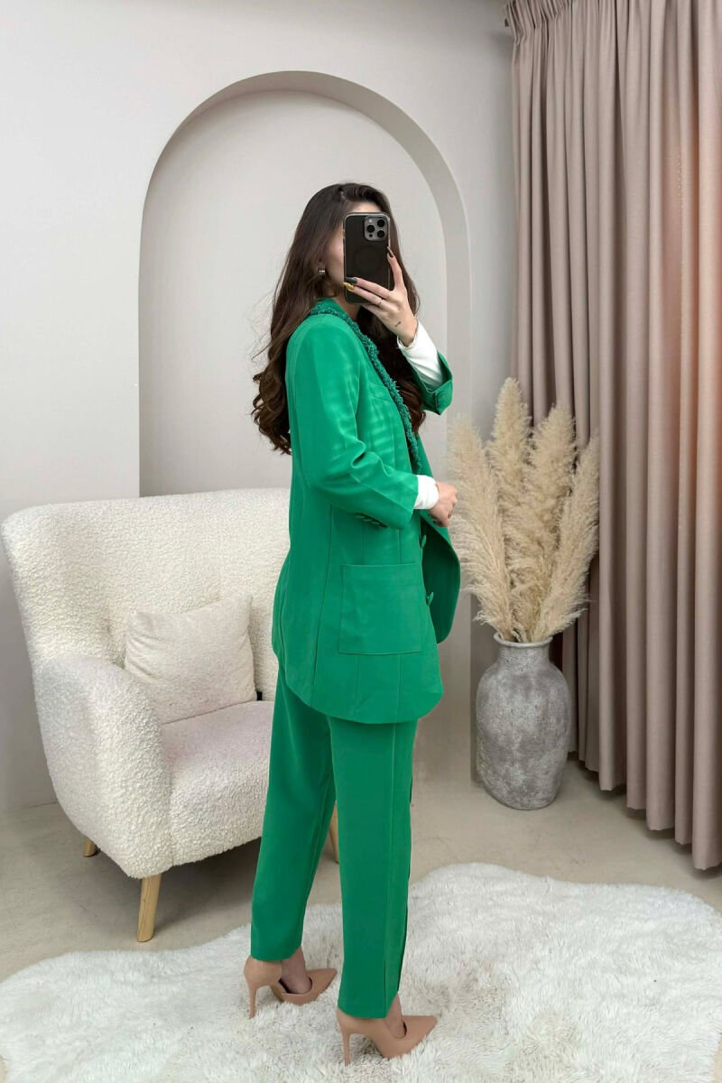 ONE COLOR JACKET+ TROUSERS WOMEN SET GREEN/JESHILE - 4