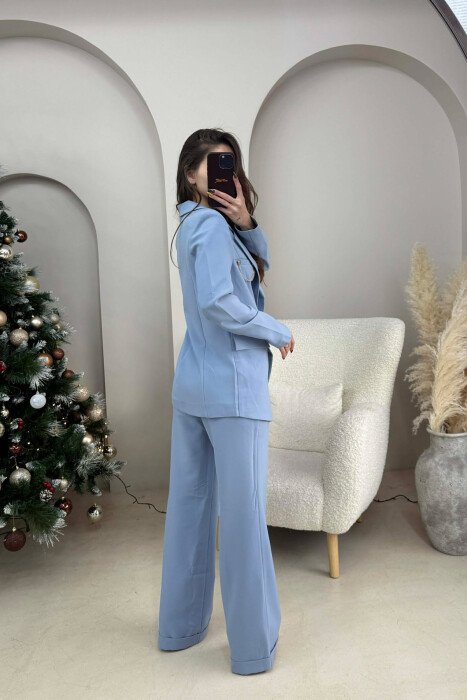 ONE COLOR JACKET+ TROUSERS WOMEN SET LIGHTBLUE/BZ - 4