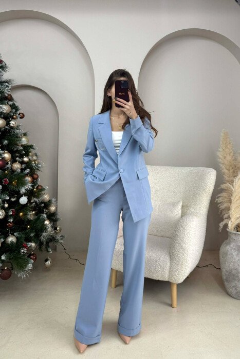 ONE COLOR JACKET+ TROUSERS WOMEN SET LIGHTBLUE/BZ - 5