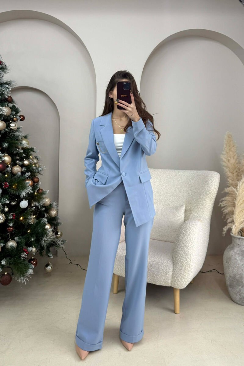 ONE COLOR JACKET+ TROUSERS WOMEN SET LIGHTBLUE/BZ - 5