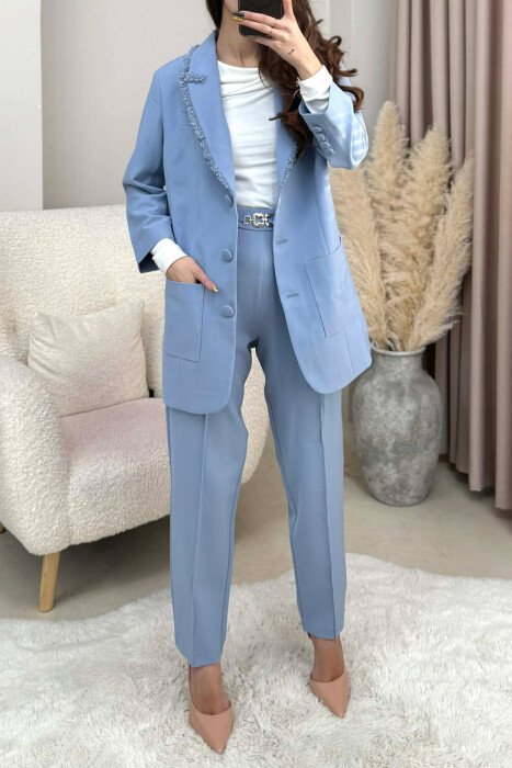 ONE COLOR JACKET+ TROUSERS WOMEN SET LIGHTBLUE/BZ - 4