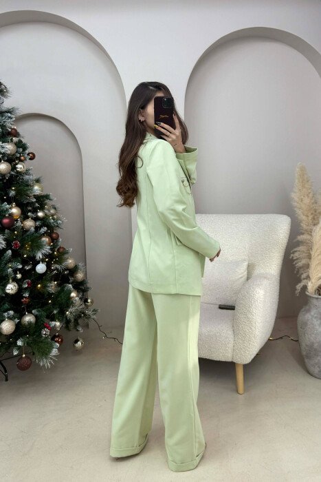 ONE COLOR JACKET+ TROUSERS WOMEN SET MINT/MENTE - 2