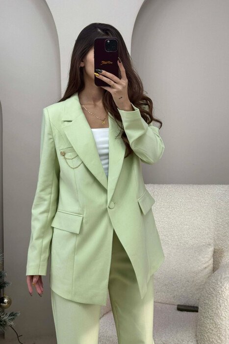 ONE COLOR JACKET+ TROUSERS WOMEN SET MINT/MENTE - 3