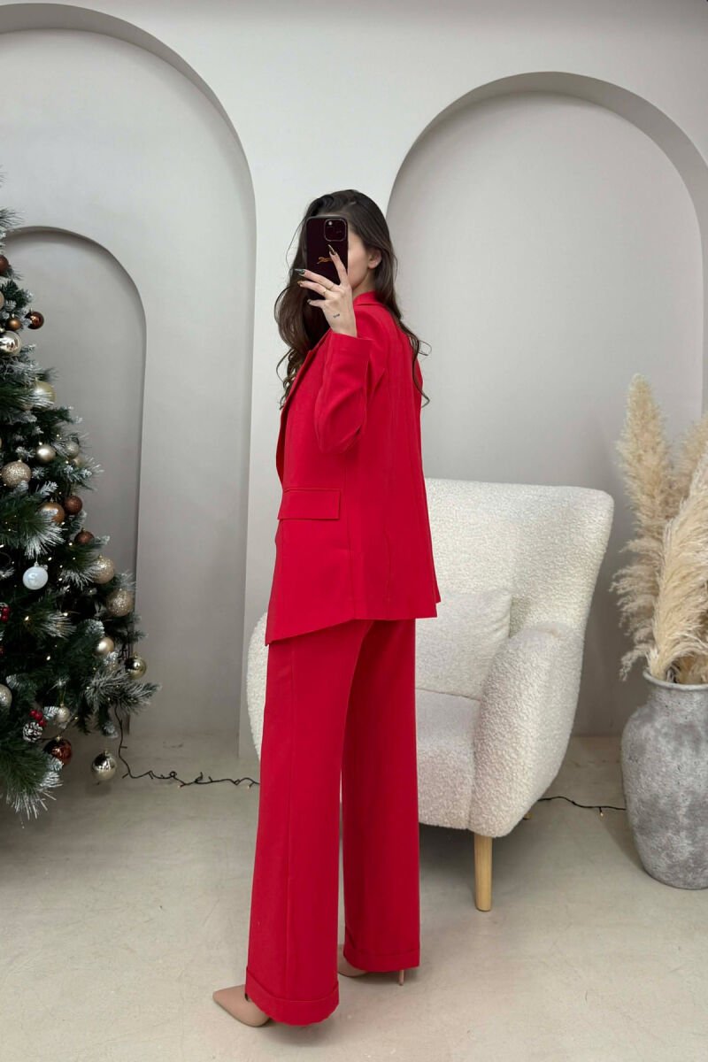 ONE COLOR JACKET+ TROUSERS WOMEN SET RED/E KUQE - 4