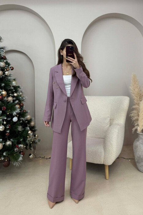 ONE COLOR JACKET+ TROUSERS WOMEN SET VINEGAR/UTHULL - 1