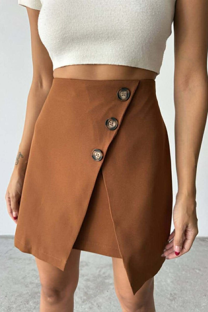 ONE COLOR JACKET+SKIRT WOMEN SET BROWN/KAFE - 6
