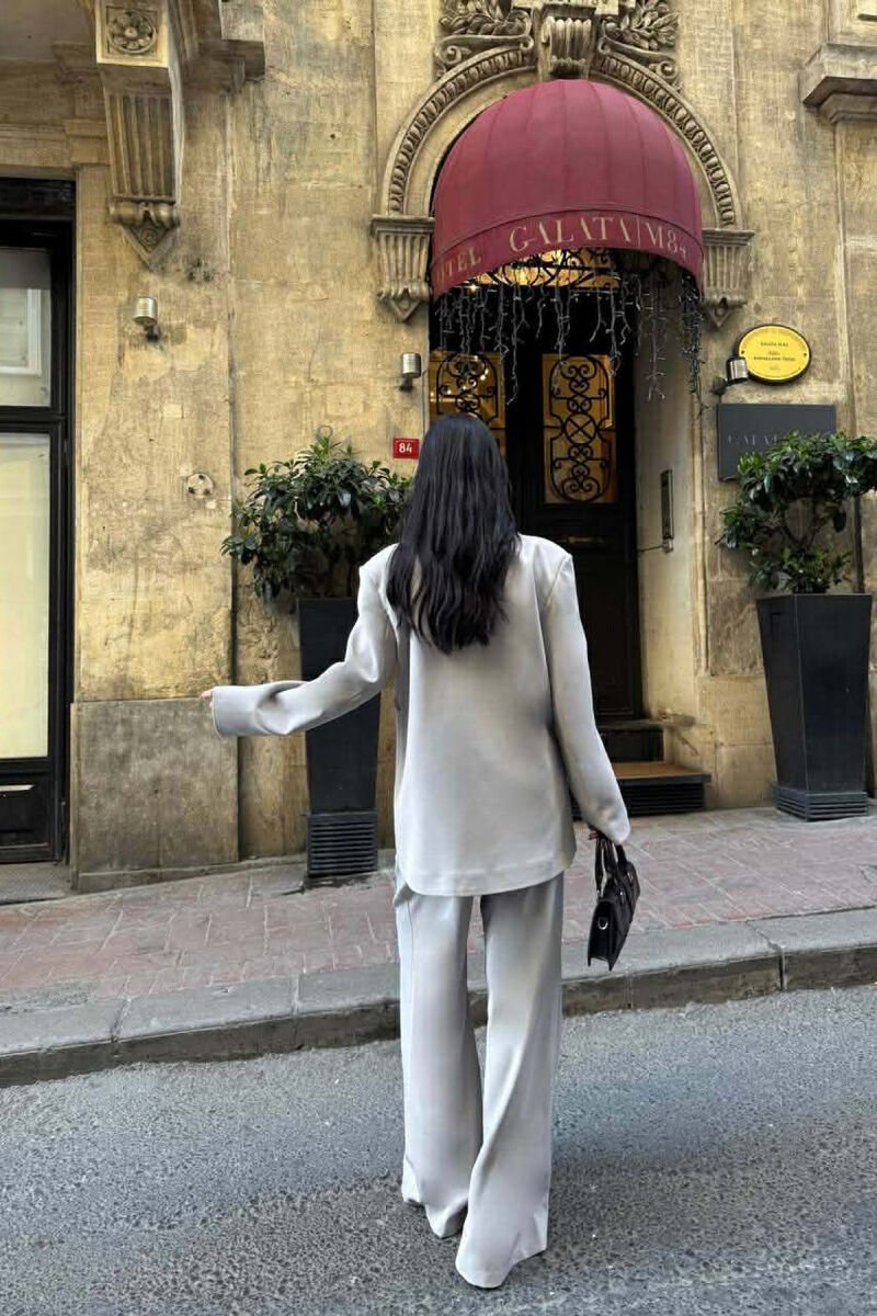 ONE COLOR JACKET+TROUSERS WOMEN SET GREY/GRI - 3