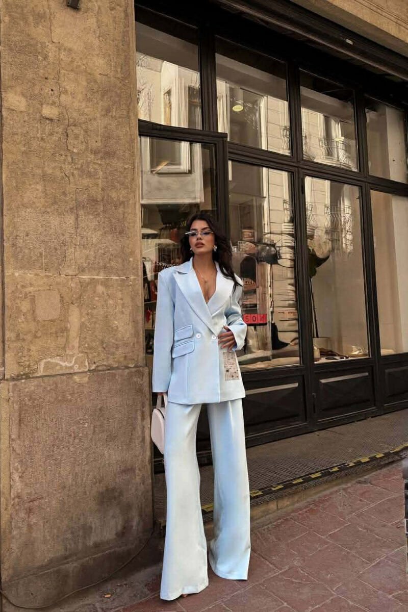 ONE COLOR JACKET+TROUSERS WOMEN SET LIGHTBLUE/BZ - 1
