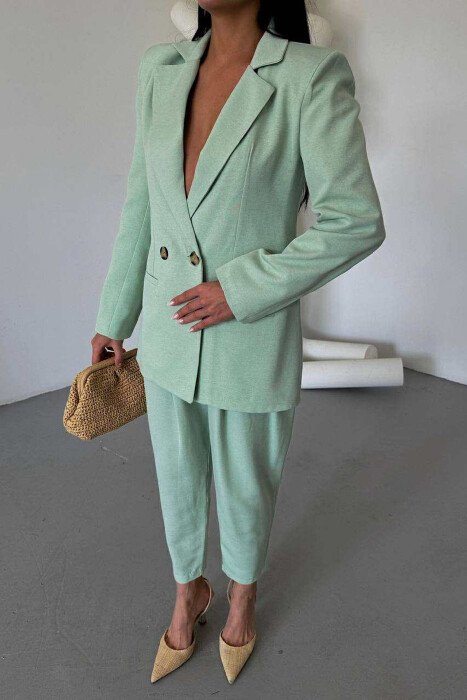 ONE COLOR JACKET+TROUSERS WOMEN SET MINT/MENTE - 3