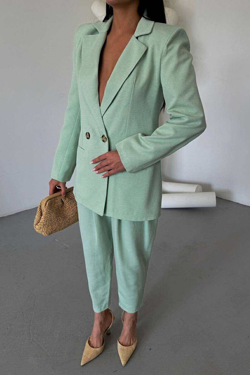 ONE COLOR JACKET+TROUSERS WOMEN SET MINT/MENTE - 3