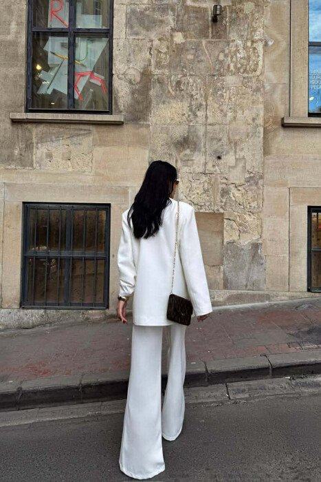 ONE COLOR JACKET+TROUSERS WOMEN SET WHITE-E BARDHE - 3