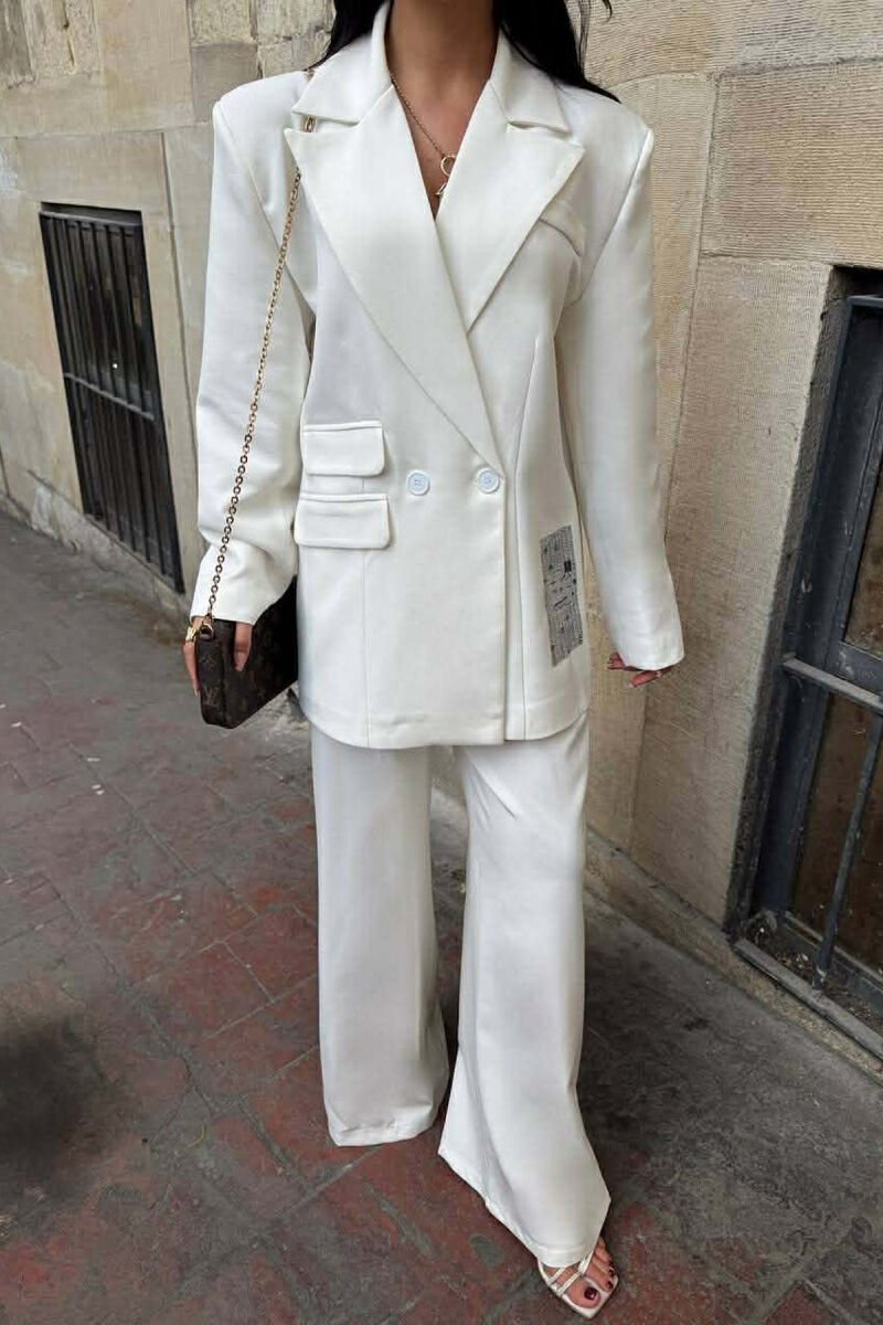 ONE COLOR JACKET+TROUSERS WOMEN SET WHITE-E BARDHE - 6
